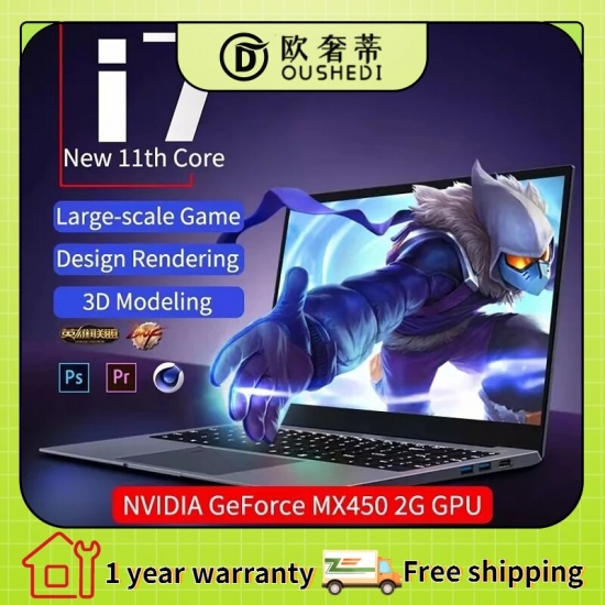 Oushedi2023 New Arrival Laptop: 11Th Gen Gaming 15-6 Inch Core I7 1165G7 I5 1135G7 Nvidia Mx450 Notebook With Fingerprint Unlock