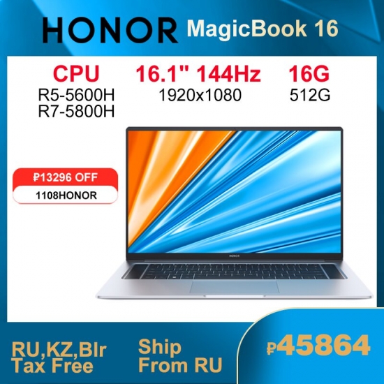 Honor Magicbook 16 Laptop Amd Ryzen R7-5800H-R5-5600H 16Gb 512Gb Notebook 16-1 Inch 144Hz Ssd Wifi6 Windouw11 Computer Huawei