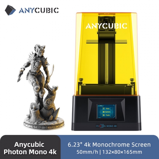 Anycubic Photon Mono 4K Lcd Uv Resin 3D Printer High-speed 3D Printing 6-23-amp;Quot; 4K Monochrome Screen 132*80*165Mm Printing Size