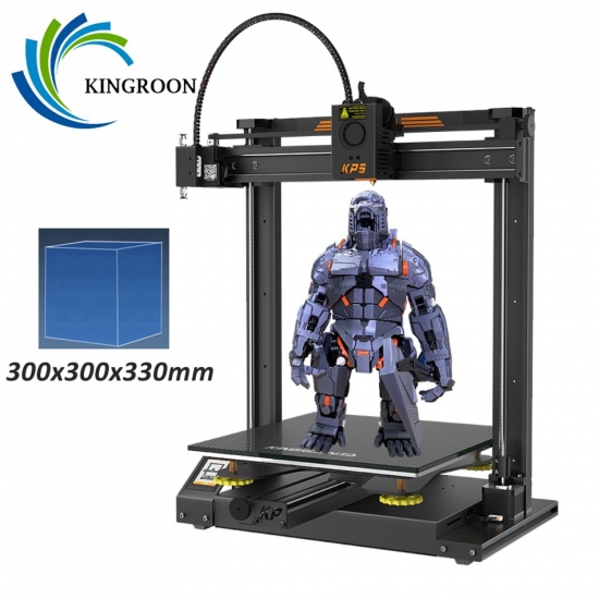 Kingroon Kp5L 3D Printer Dual Z-axis High Precision 3D Printing Machine 300X300X330Mm Large Build Plate Kp5 Upgrade Professional
