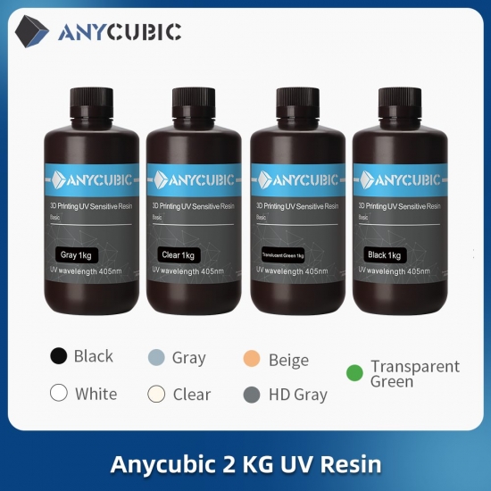Anycubic 2 4Kg 405Nm Uv Resin For Lcd 3D Printer High Precision Quick Curing Liquid Bottle Printing Materials For Photon Mono X