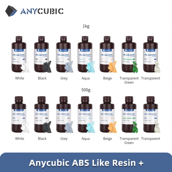 Newest Anycubic Abs-like+ Resin Rapid Uv Curing 405Nm Standard Photopolymer Resin Abs 3D Resin High Precision For Lcd