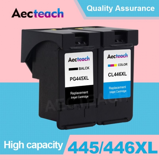 Aecteach Refill Ink Cartridge For Canon Pg 445 Cl 446 Xl Pg-445 For Canon Pixma Mx494 Mg 2440 2540 2940 2540S Ip2840 Printer