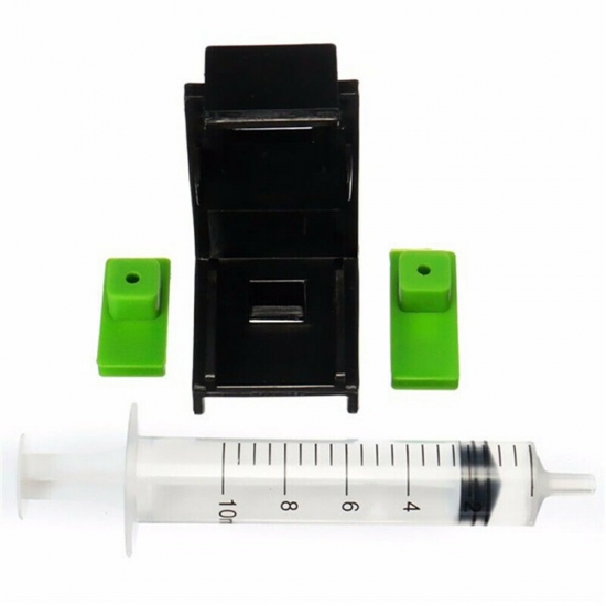 3In1 Ink Refill Cartridge Clip 2Pcs Rubber Pads Syringe Tool Kit For Hp Printer