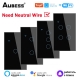 Aubess Wifi Us Smart Switch 1-2-3-4 Gang Light Switch Need Neutral Wire Tuya Smart Life App Control Support Alexa Google Home