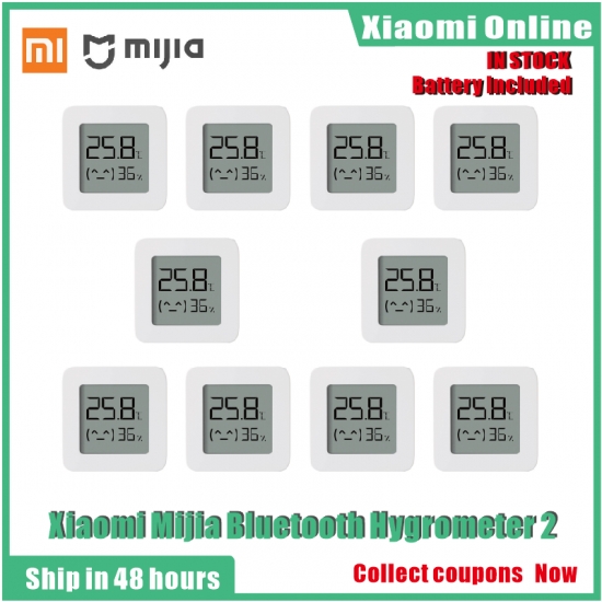 New 1-10Pcs Xiaomi Mijia Bluetooth Thermometer 2 Wireless Smart Electric Digital Hygrometer Thermometer Work With Mijia App