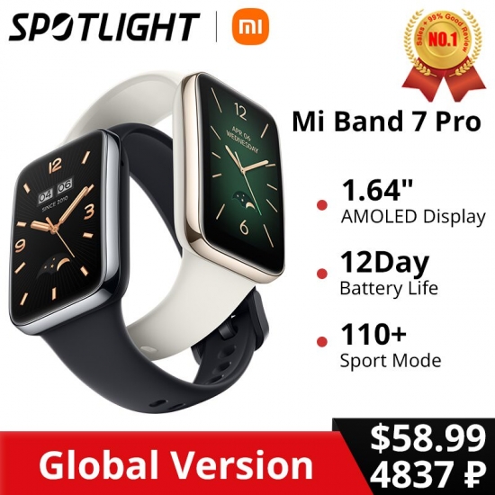 [World Premiere] Global Version Xiaomi Band 7 Pro 1-64-amp;#39;-amp;#39; Amoled Curved Screen Gps Blood Oxygen 12Day Battery Smart Band 7 Pro