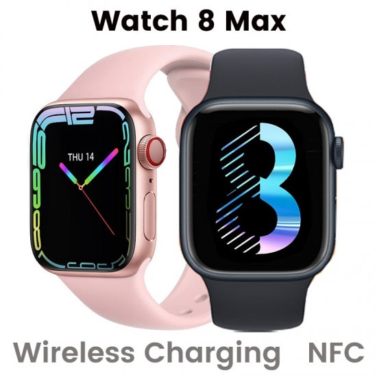 Watch 8 Max Smart Watch Men Answer Call 1-85 Nfc Wireless Charging Sport Tracker Women Smartwatch Gift For Apple Phone Pk Iwo 27