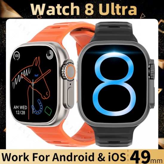 2023 Smart Watch Ultra Series 8 Nfc Smartwatch Men Women Bluetooth Calls Wireless Charging Fitness Bracelet 2 Inch Hd Screen