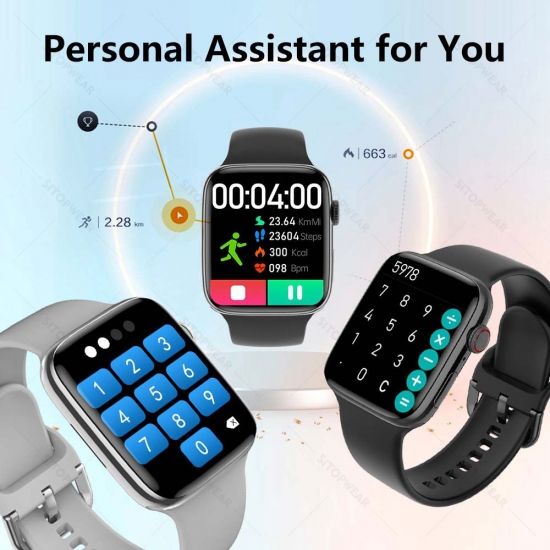 Sitopwear Smart Watch 2023 Wireless Charging Smartwatch Bluetooth Calls Watches Men Women Fitness Bracelet Custom Watch Face
