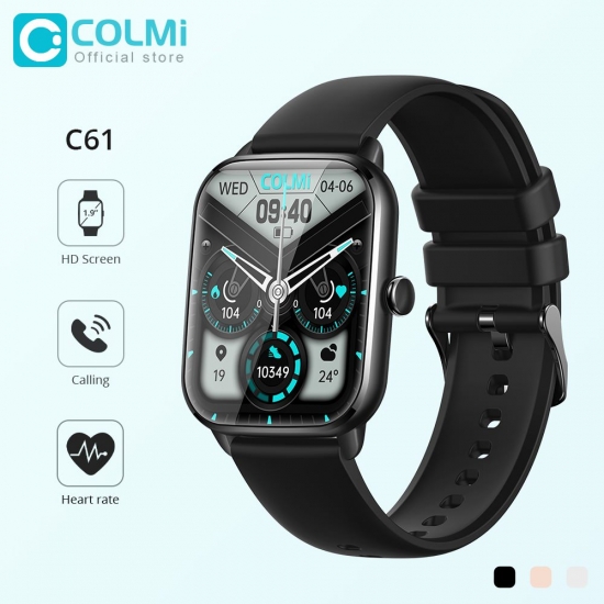 Colmi C61 Smartwatch 1-9 Inch Full Screen Bluetooth Calling Heart Rate Sleep Monitor 100+ Sport Models Smart Watch For Men Women