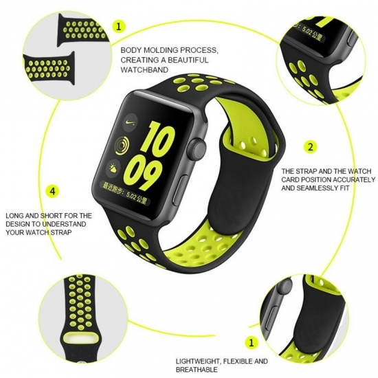 Smart Accessories - Silicone Strap For Apple Watch Band 38Mm 42Mm 44Mm 40Mm Iwatch Series 3 4 5 6 Se 2 1 Accessories Sports Bracelet Watchband