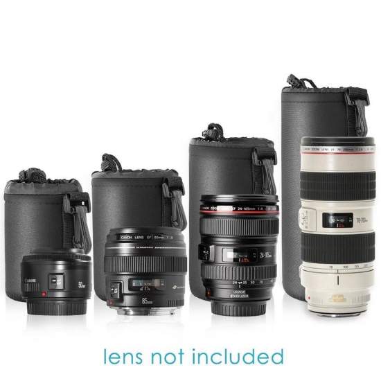 Mamen Waterproof Camera Lens Bag Drawstring Bag With S M L Xl Size For Canon Sony Nikon Dslr Camera Lens Barrel Case With Hook