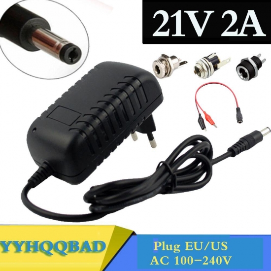 21V 2A 18650 Lithium Battery Charger 18V Lithium Battery Charger 5-5Mm X 2-1Mm Dc Power Jack Socket Female Panel Mount Connector