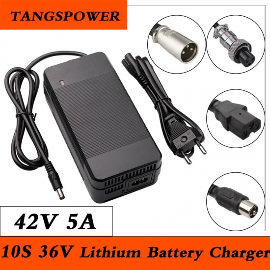 42V 5A Electric Bike Charger For 10S 36V 5A Electric Scooter Charger Input 100-240 Vac Lithium Li-ion Charger