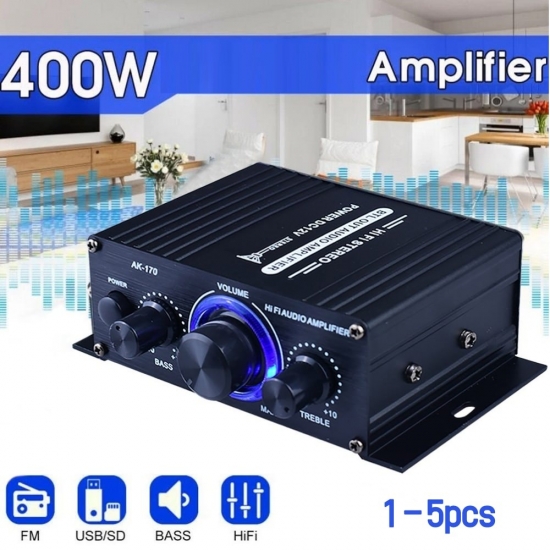 Home Digital Amplifiers Hifi Stereo Audio Power Amplifier 200W+200W Dual Channel Power Amp 125X75X40Mm 1-2Pcs