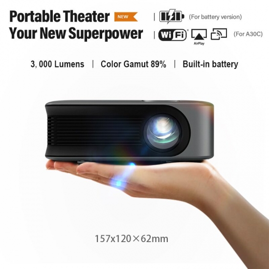 Aun Mini Projector A30C Pro Wifi Smart Tv Portable Home Cinema Theater Sync Android Phone Beamer Led Projectors For 4K Movie