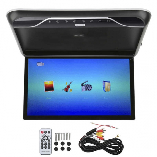 19In Car Roofmount Lcd Monitor Flip Down 1080P 16 Color Touch Control Atmosphere Light Usb Input