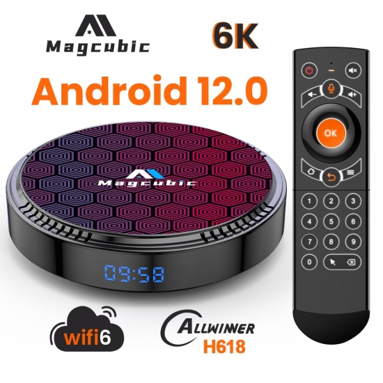 Magcubic Android 12 Allwinner H618 Tv Box Dual Wifi Wifi6 100M Lan 8K 6K 3D Bt5-0 Ota 32G 64G 128G Media Player Set Top Box
