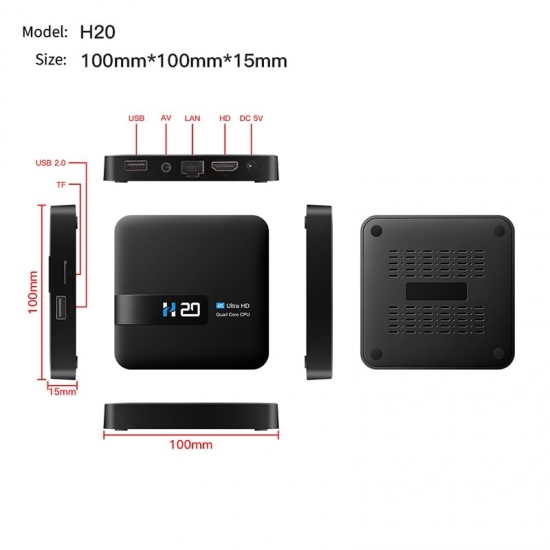 H20 Smart Android Tv Box Android 10-0 2Gb 8Gb 4K Hd Voice Assistant Tv Box Android 3D Play Store  Tv Box