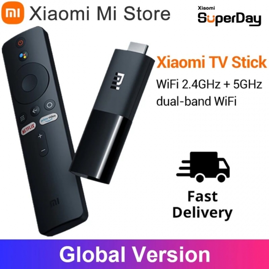 Global Version Xiaomi Mi Tv Stick Android Tv 9-0 Hdr 1080P Portable Mini Dongle Wifi Google Assistant 1Gb Ram 8Gb Rom