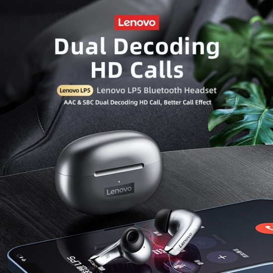 100% Original Lenovo Lp5  Wireless Bluetooth Earbuds Hifi Music Earphone With Mic Headphones Sports Waterproof Headset 2021New
