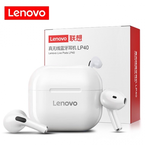 Original Lenovo Lp40 Headphone Bluetooth Tws Wireless Earbuds Stereo Sports Earhook Earphone With Dual Hd Microphone 2022 New