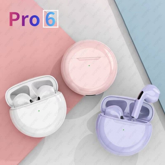 New Original Air Pro 6 Tws Wireless Headphones Fone Bluetooth Earphones Mic Pods In Ear Earbuds Earbuds Sport Headset For Xiaomi