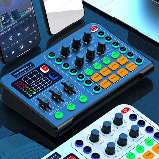 Live Sound Card Studio Record Professional Soundcard Bluetooth Microphone Mixer Voice Changer Live Streaming Audio Sound Mixer