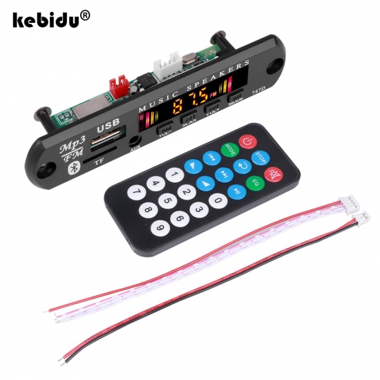 Kebidu Bluetooth 5-0 Mp3 Player Decoder Board Fm Radio Tf Usb 3-5 Mm Aux Module Bluetooth Receiver Car Kit Audio Amplifier Board