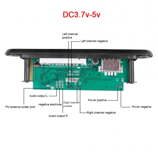 Dc 5V 18V 50W Amplifier Mp3 Decoder Board Bluetooth5-0 Car Mp3 Player Usb Recording Module Fm Aux Radio For Speaker Handsfree