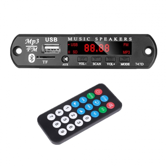 Kebidu 9V 12V Mp3 Wma Decoder Board Bluetooth5-0 Wireless Audio Module Usb Tf Radio Music Car Mp3 Player With Remote Control
