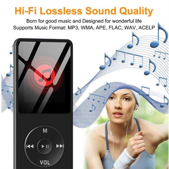 Mini Mp3 Player Bluetooth-compatible Speaker 1-8 Inch Mp4 Fm Radio Ultra-thin Student Hifi Music Players Recording E-book Sports