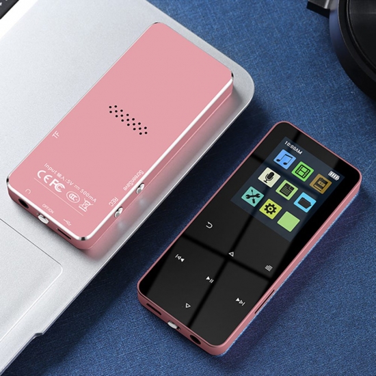 Mp4 Player 2-0 Inch Metal Touch Mp3 Mp4 Music Player Bluetooth 5-0 Support Card Built-in Speaker Fm Radio Alarm Clock E-book