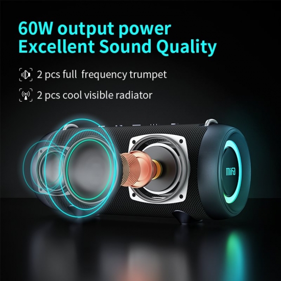 Mifa A90 Bluetooth Speaker 60W Output Power Bluetooth Speaker With Class D Amplifier Excellent Bass Performace Camping Speaker