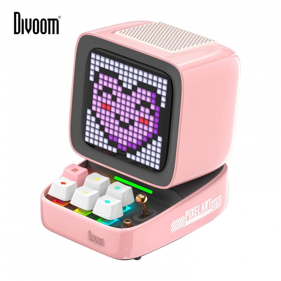 Divoom Ditoo-pro Retro Pixel Art Bluetooth Portable Speaker Alarm Clock Diy Led Display Board, Cute Gift Home Light Decoration