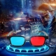 Brand New And High Quality 1X Black Frame Red Blue Universal 3D Glasses For Dimensional Anaglyph Movie Game Dvd Black 3D Glasses