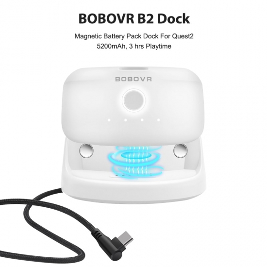 Bobovr B2 Dock Battery Pack For Pico 4 Vr Headset Magnetic Battery Dock 5200Mah 3 Hrs Time For Quest Pro For Quest2 Elite Strap