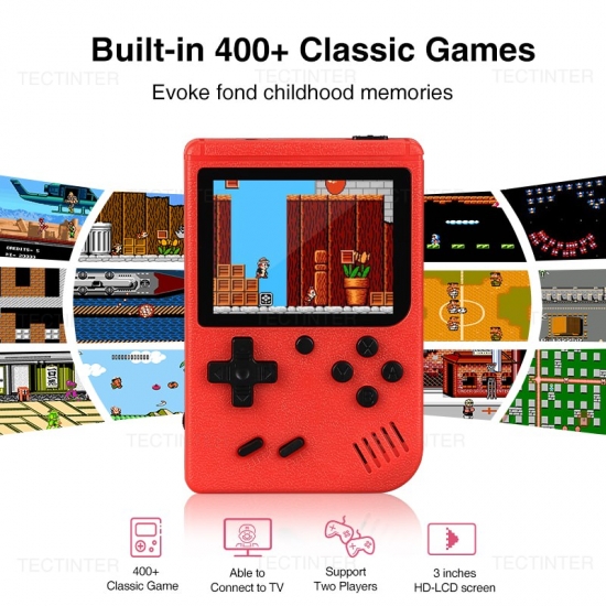 Retro Portable Mini Video Game Console 3-0 Inch Lcd Screen Kids Gift 8-bit Handheld Game Player Built-in 400 Games Av Output