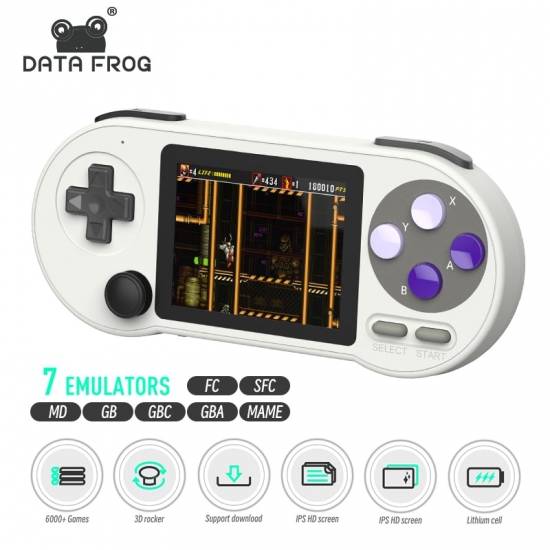 Data Frog Sf2000 3 Inch Screen Handheld Game Console Player Portable Game Player Built-in 6000 Games For Support Av Output