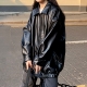 Korean Black Leather Jacket Women Winter Long Women-s Moto Biker Zipper Jacket Streetwear Harajuku Y2K Loose Women-s Coat 2021