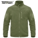 Tacvasen Full Zip Up Tactical Green Fleece Jacket Thermal Warm Work Coats Mens Pockets Safari Jacket Hiking Outwear Windbreaker