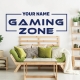 Custom Name Gaming Zone Wall Sticker Personalized Video Game Gamer Wall Decal Playroom Kids Room Vinyl Home Decor