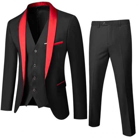 Men Wedding Suit Prom Dress Jacket+Pants+Vest Men Suit Set Slim Fit Tuxedo Male Blazer Customized British Style Groom Clothing