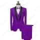 Thorndike High-end Men Suit Black Collar Suit Male Wedding Groom Slim Fit Standerd Size Blazer Set Tuxedo(Jacket+Pant+Vest)