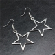 Fashion Handmade Simple Design Antique Silver Color Hollow Star Pendant Earrings Women Vintage Drop Earrings