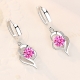 925 Sterling Silver New Woman Fashion Jewelry High Quality Blue Pink White Purple Crystal Zircon Hot Selling Earrings