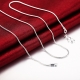 10Pcs  925 Sterling Silver 1Mm Snake Chain Necklace For Women Man 16-30Inches Fashion Party Wedding Jewelry Gifts