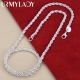 16-24Inch For Women Men Beautiful Fashion 925 Sterling Silver Charm 4Mm Rope Chain Necklace Fit Pendant High Quality Jewelry