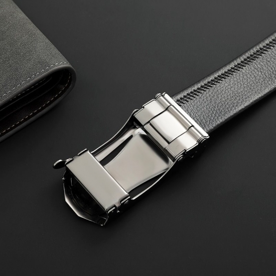 1Pcs Business Belt Sports Car Style High Quality Faux Leather With Lychee Pattern Trouser Belt